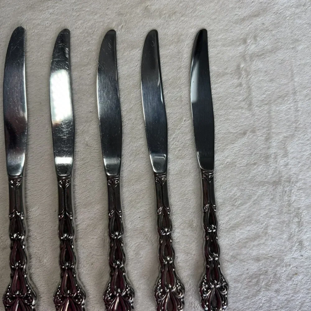 Oneida Chandelier Set of 6 Dinner Knives Community Stainless Flatware MCM VTG
